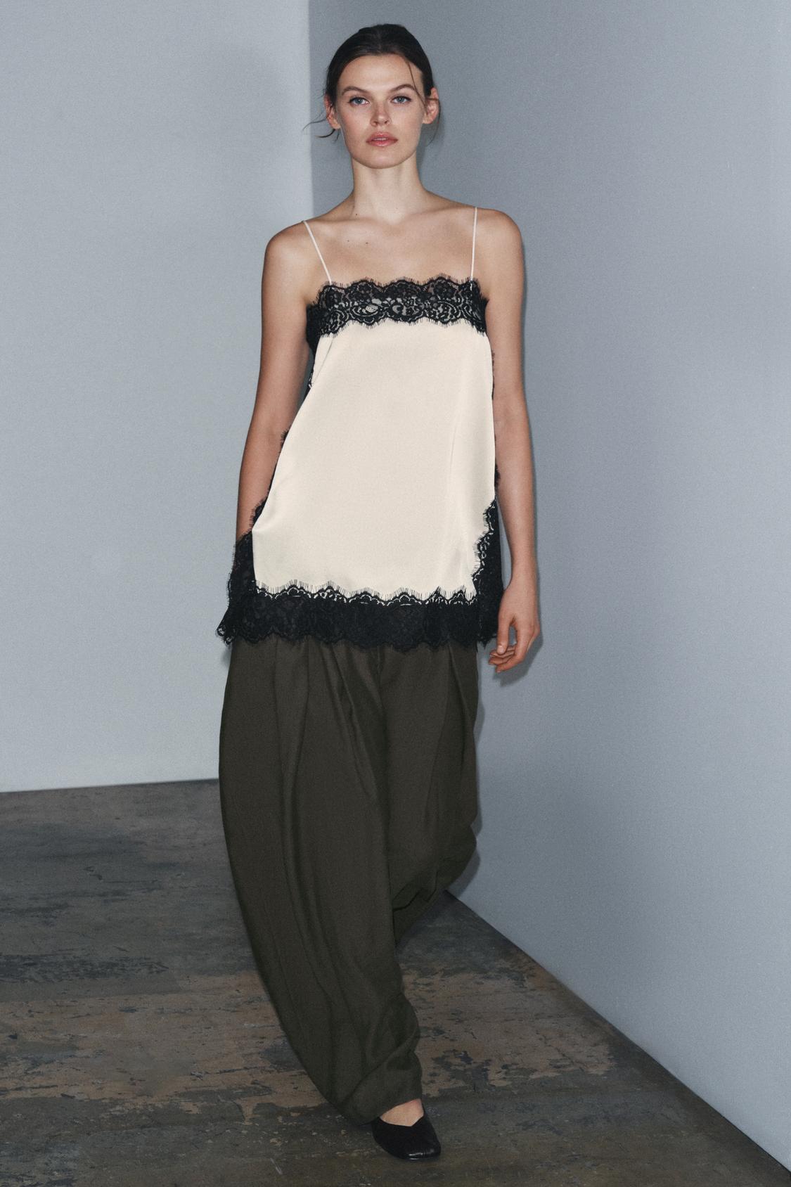 LORAYA - Top Satiné Dentelle