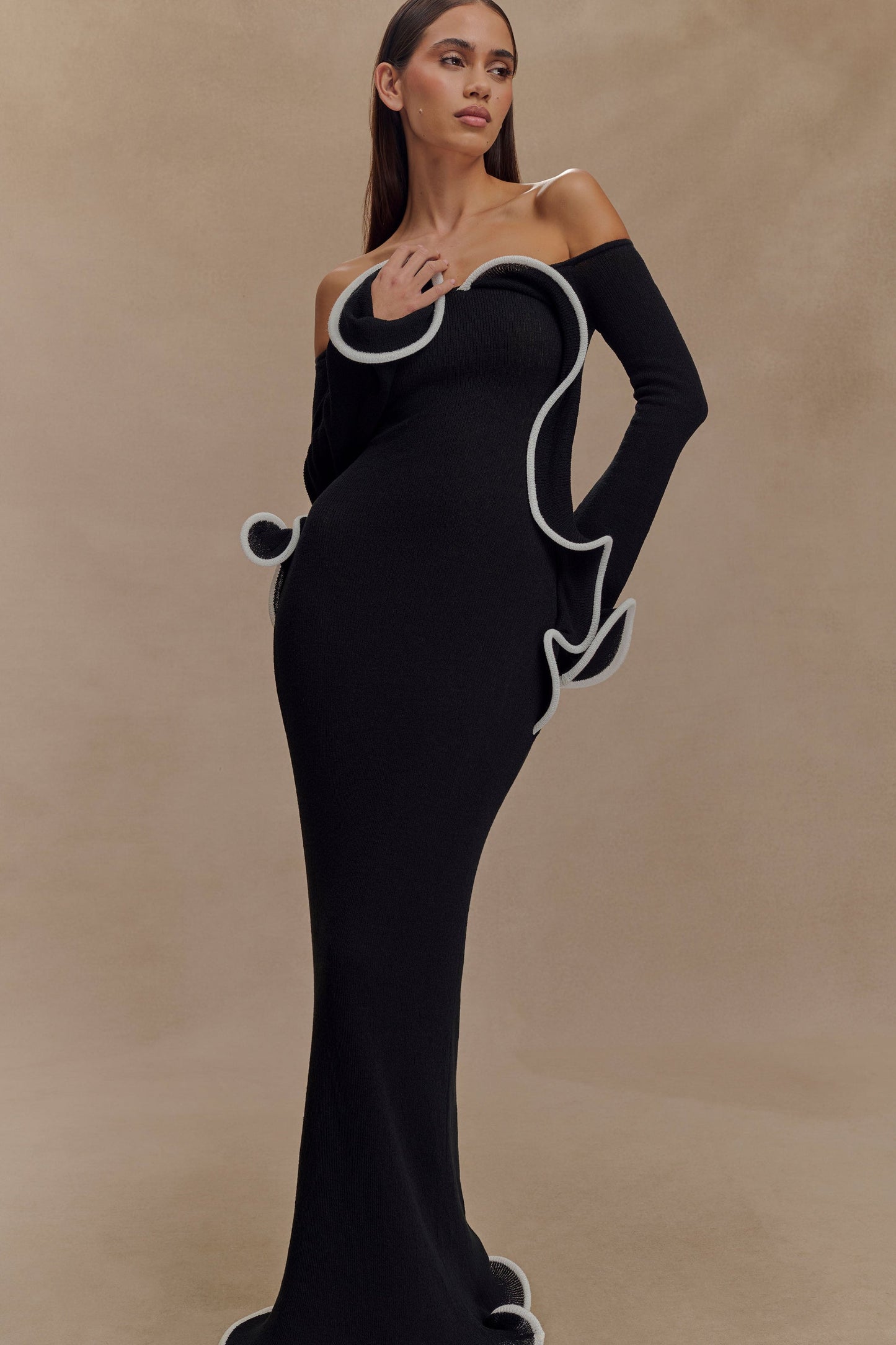 LORAYA -  Robe longue en maille