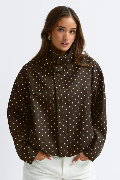 LORAYA - High neck dot jacket
