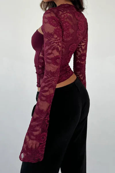 LORAYA - Haut manches longues avec dentelle