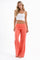 LORAYA - Coral foldover trousers