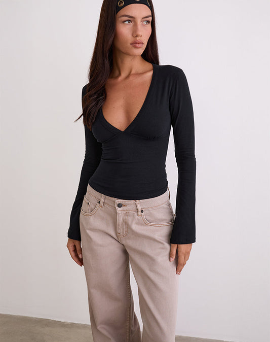 LORAYA - Haut Noir Iconique